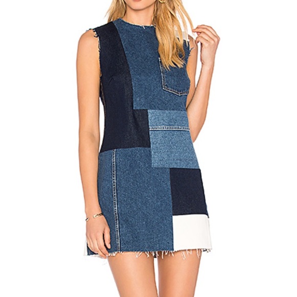 denim patchwork dress